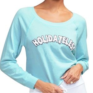 NWT WILDFOX Holidateless World Tour Crop Top in Plume (light blue)